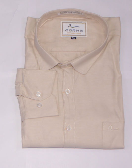 BSG Men's Solid Brown Cotton Casual Shirt