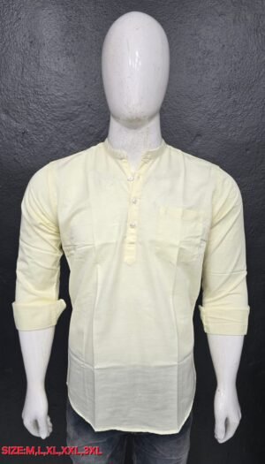 Pale Yellow Short Kurta