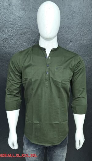 Olive Green Short Kurta