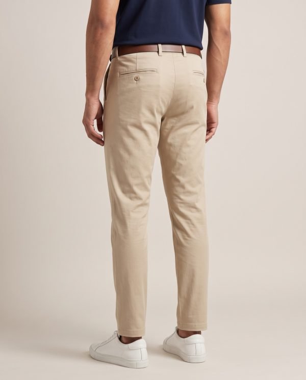 Tapered Chino Trousers — Sand