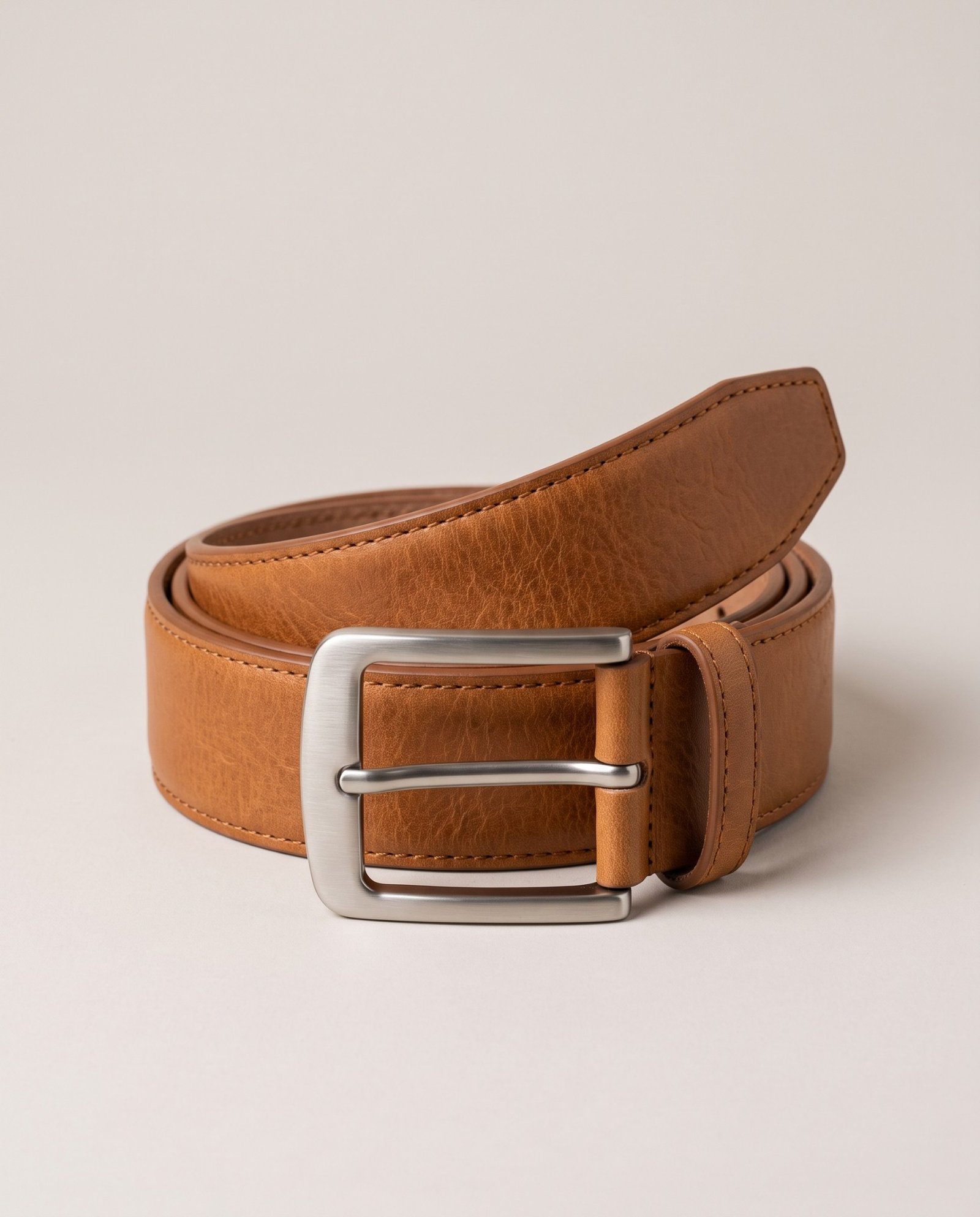 Tan full-grain leather belt