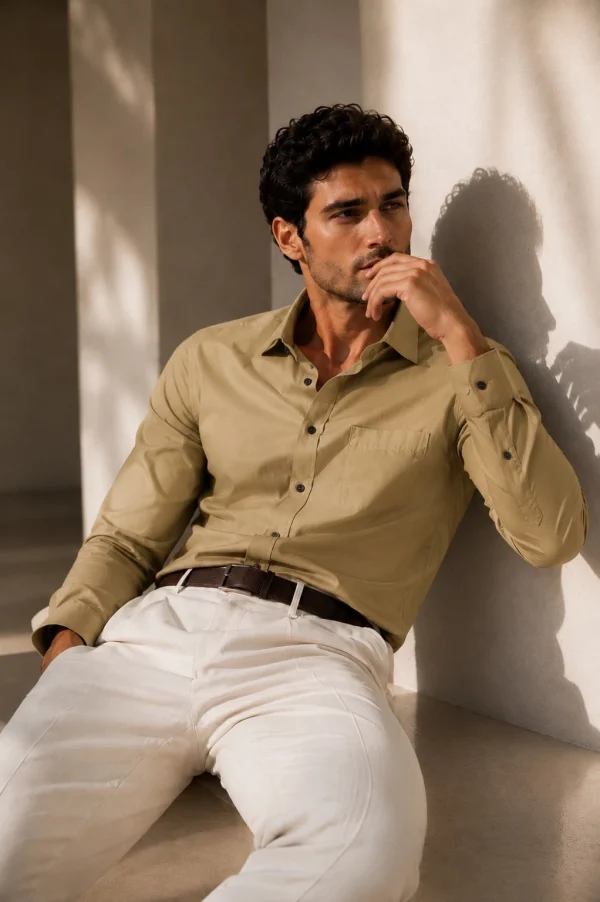 Olive Khaki Full-Sleeve Shirt — alternate view